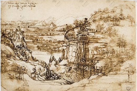 《风景草图》 Paesaggio dell’Arno (5 agosto 1473)