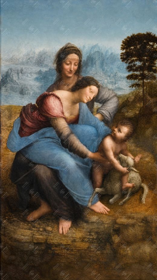 《圣母子与圣安娜》 Sant’Anna, la Vergine e il Bambino con l’Agnellino
